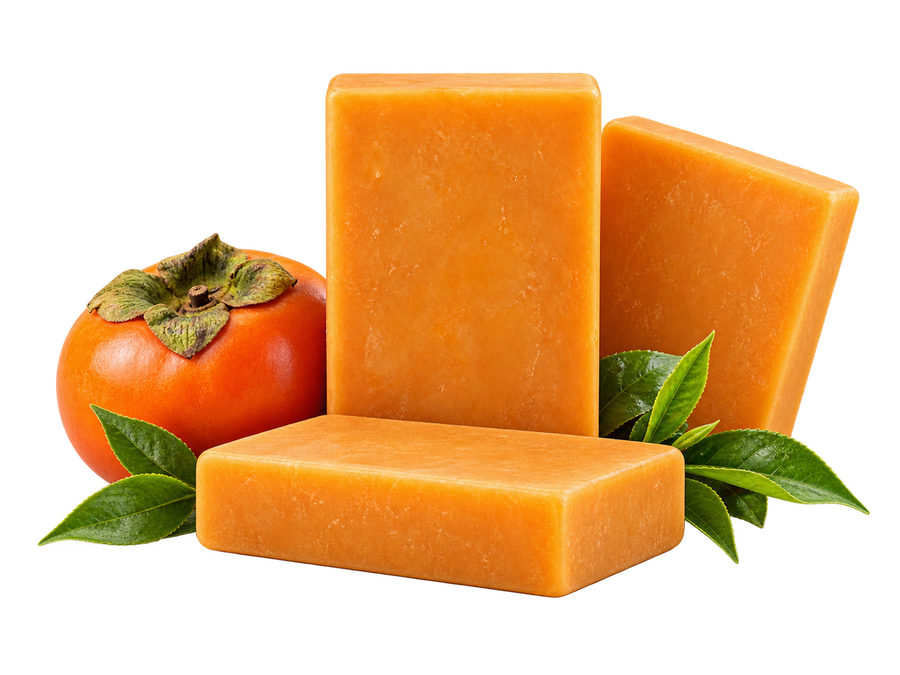 Kakinami soap bars with persimmon and tea leaves