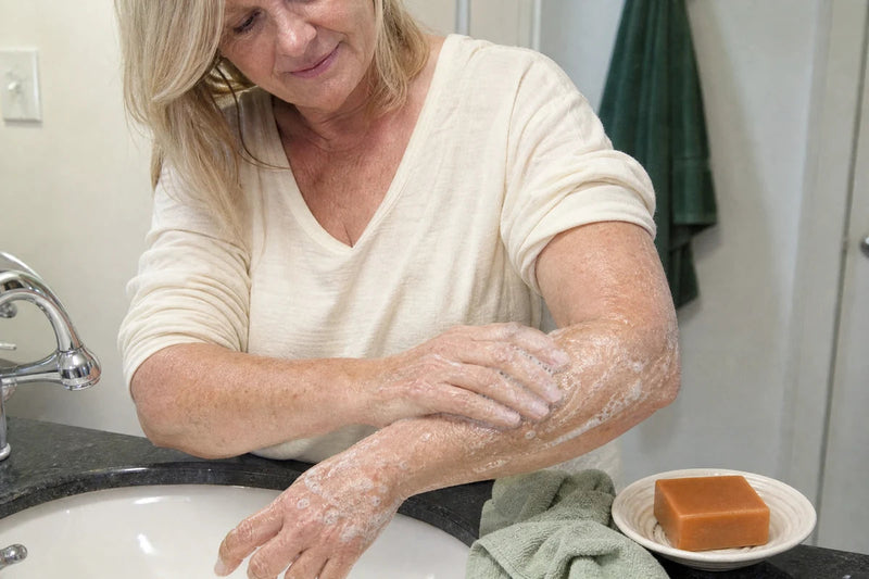 Gentle lather on clean skin
